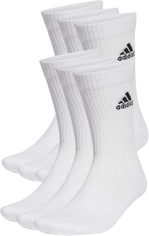 adidas Unisex Adult Cushioned Sportswear Crew Socks 6 Pairs