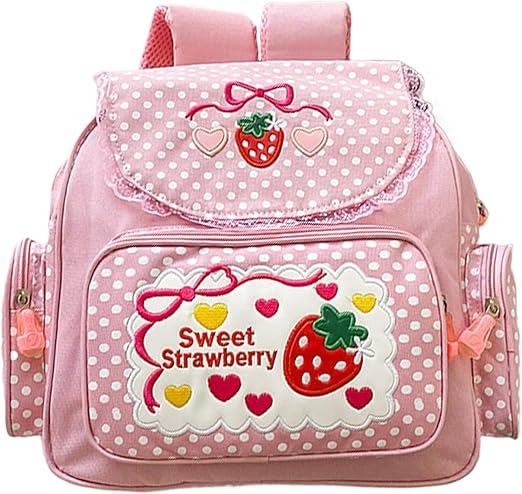 ggtuyt Backpacks for Girls Waterproof School Bag Strawberry Themed Cute Bookbag 