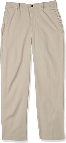 Essentials Men's Classic-Fit Wrinkle-Resistant Flat-Front Chino Pant (Available 