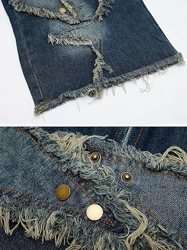 Vamtac Mens Patchwork Denim Shorts Straight Leg Star Jeans Unisex Steetwear Y2K 