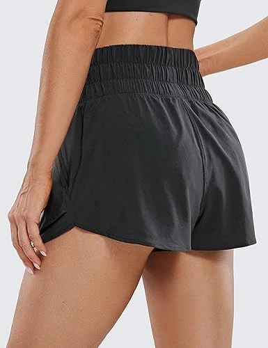 CRZ YOGA Athletic Shorts for Women High Waisted Flowy Ruffle Skirt Overlay Worko
