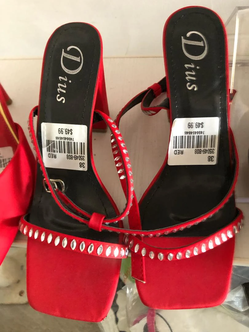 RED DIUS HEELS FOR WOMEN