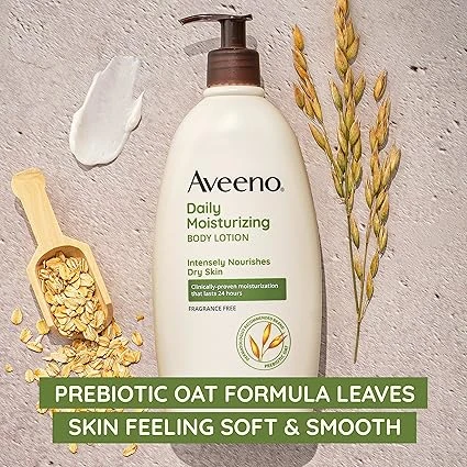 Aveeno Daily Moisturizing Body Lotion with Soothing Prebiotic Oat, Gentle Lotion