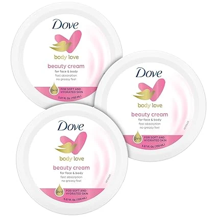 Dove Body Love Beauty Cream, Lightweight, Fast-Absorbing Face and Body Cream for