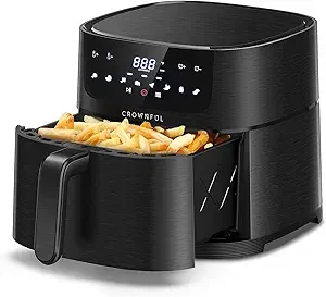 CROWNFUL 7 Quart Air Fryer, Oilless Electric Cooker with 8 Cooking Functions, LC