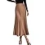 KIRUNDO Women's Satin Elastic High Waisted Maxi Skirt 2025 Trendy Summer Fall Wi