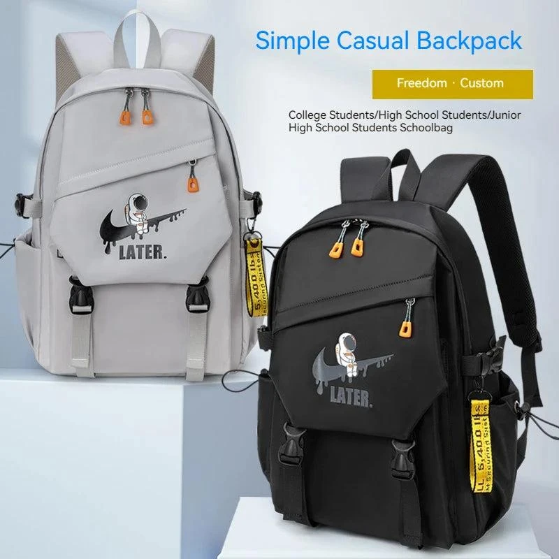 Men's Leisure Travel Backpack for Middle High School, College Students, School B