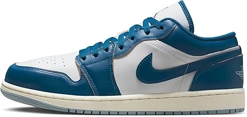 NIKE Air Jordan 1 Low SE Men's Shoes (FN5214-141, White/Blue Grey/Sail/Industria