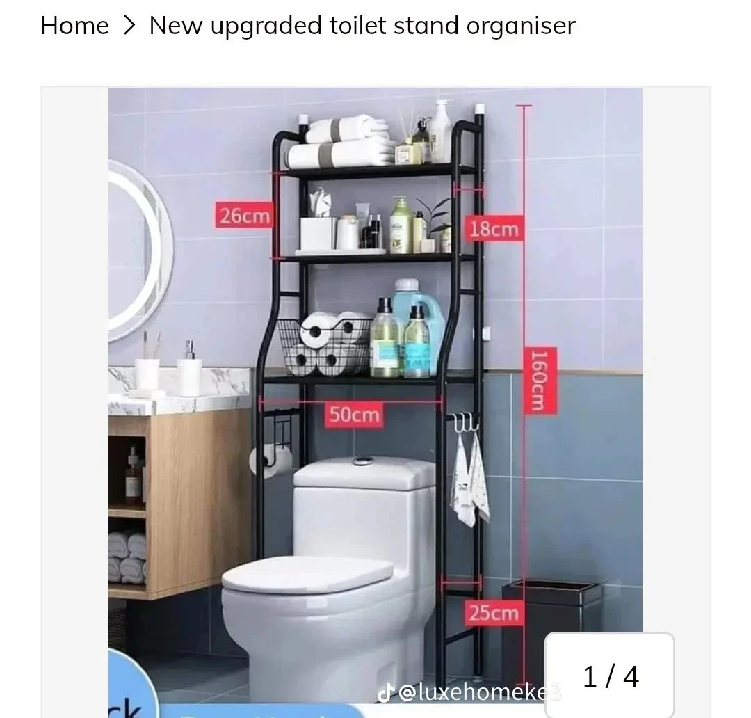 3-Tier Over The Toilet Storage Shelf，Bathroom Organizers and Storage Over Toilet