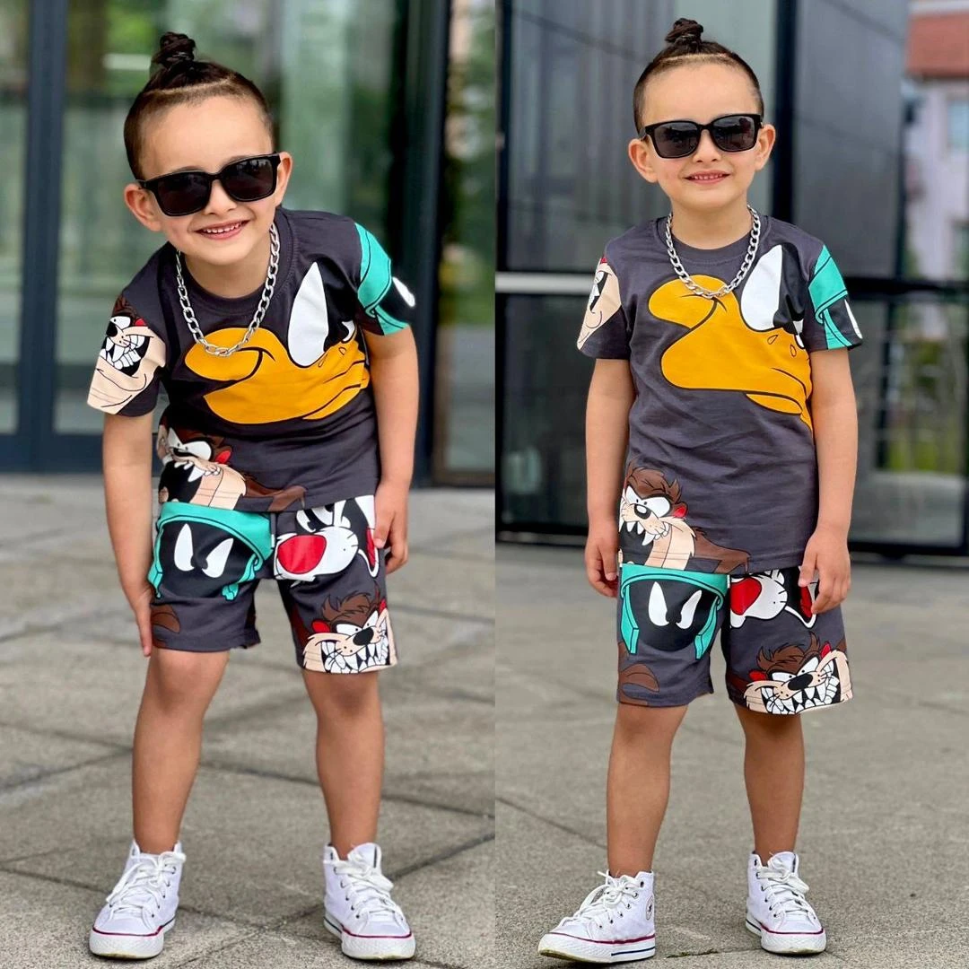 Looney Tunes Boys Group Shirt - Bugs Bunny Marvin and Taz Tee - 90’s Sublimated 