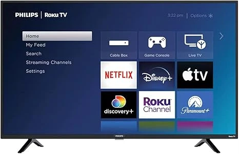 Philips 40-Inch 1080p FHD LED Roku Smart TV with Voice Control App, Airplay, Scr