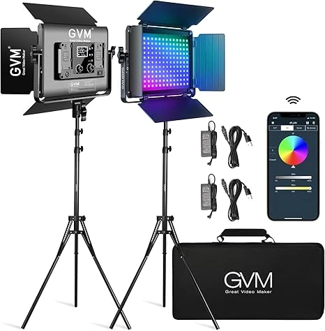 GVM RGB LED Video Light with Lighting Kits, 680RS 50W Led Panel Light with Bluet