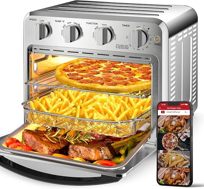 Air Fryer, Geek Chef Convection Air Fryer Toaster Oven, 4 Slice Toaster Airfryer