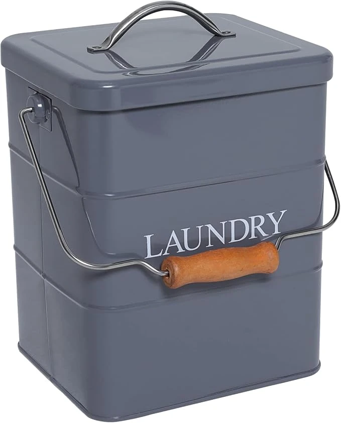 Laundry Powder Bin, Washing Powder Storage Tin with Scoop, Airtight Lid & Handle