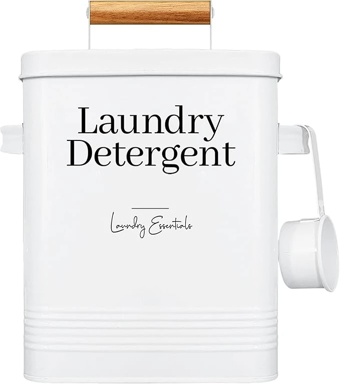 Simplation Laundry Detergent Container, Modern Farmhouse Storage Box for Laundry