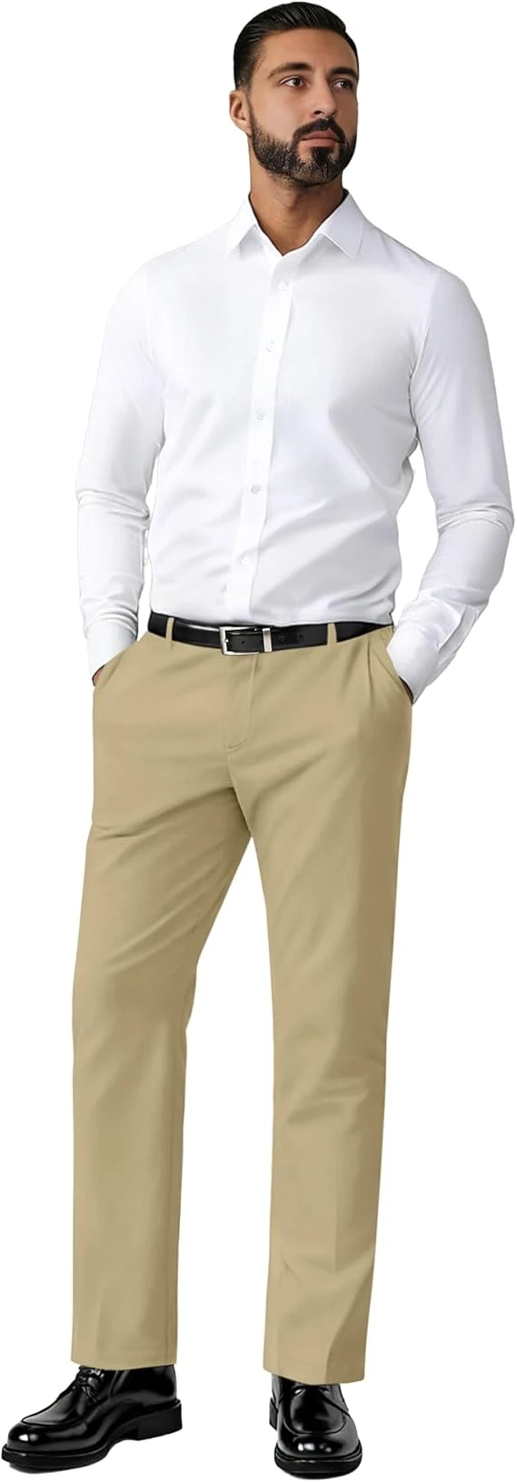 Mens Dress Pants Classic Fit 28"/30"/32" Lightweight Work Slacks Expandable Wais