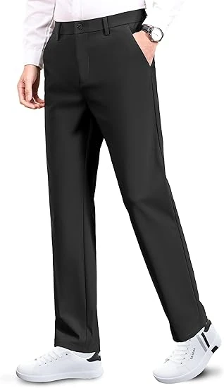 Safort Mens Golf Pants Dress Work Stretch Slim Slacks Classic Fit Comfy Straight