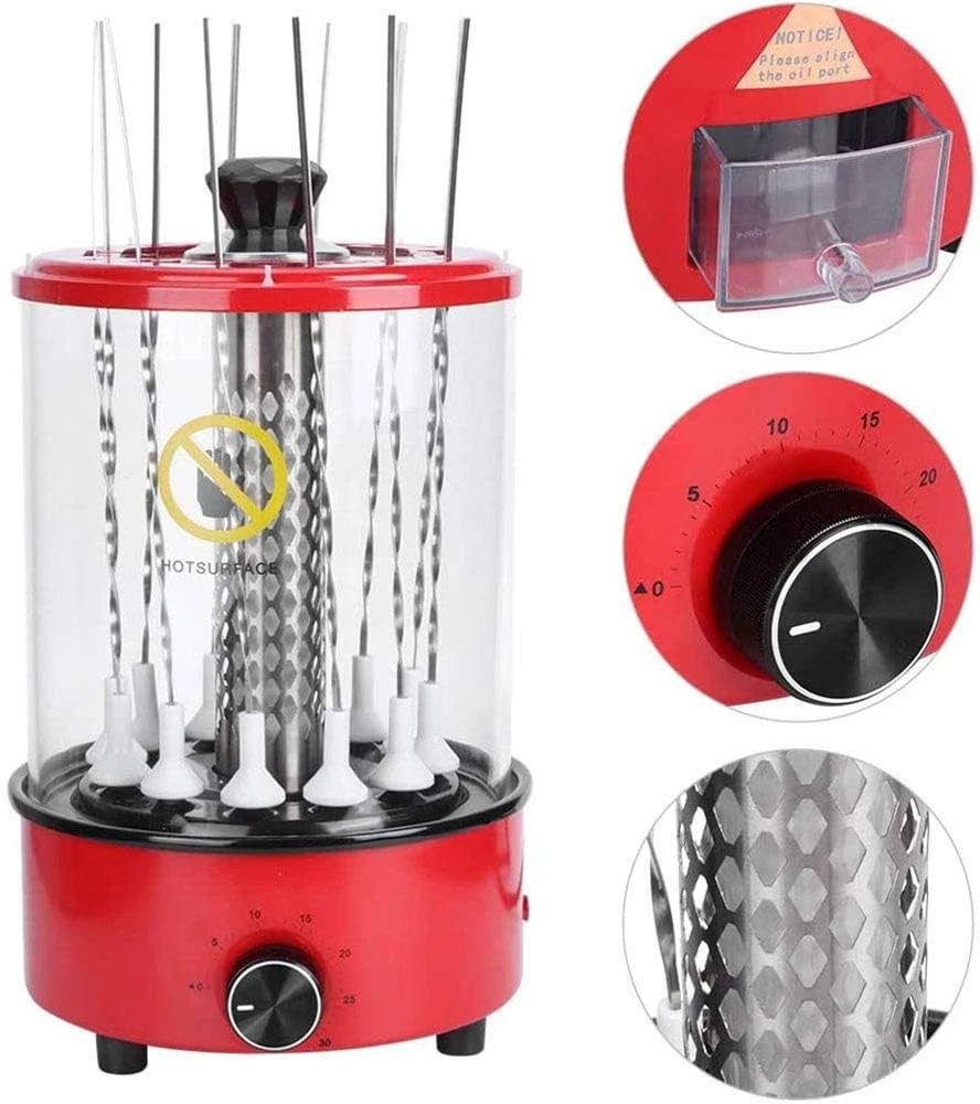 Vertical Barbecue Grill 1100W, Electric Rotating Grill Machine, Smokeless Rotati