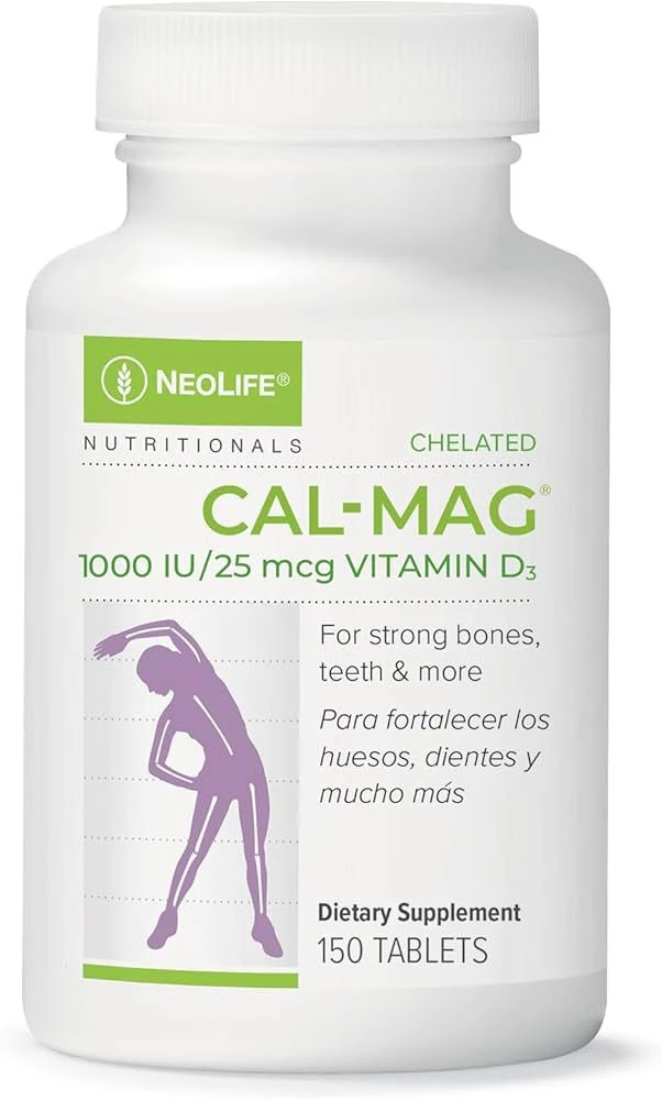 NeoLife - Chelated Cal-Mag Tablets with 1000 IU Vitamin D3 - Bone, Heart, and Mu