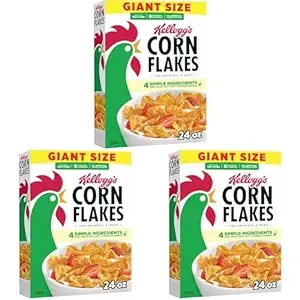 Kellogg's Corn Flakes Breakfast Cereal, Kids Cereal, Family Breakfast, Giant 1KG