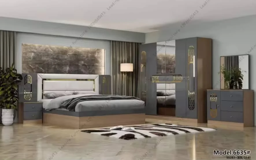 Full Bed set   1- 6*6 Bed  2- Night Stand ( Drawers) 1- Wardrobe  1- Dress Mirro
