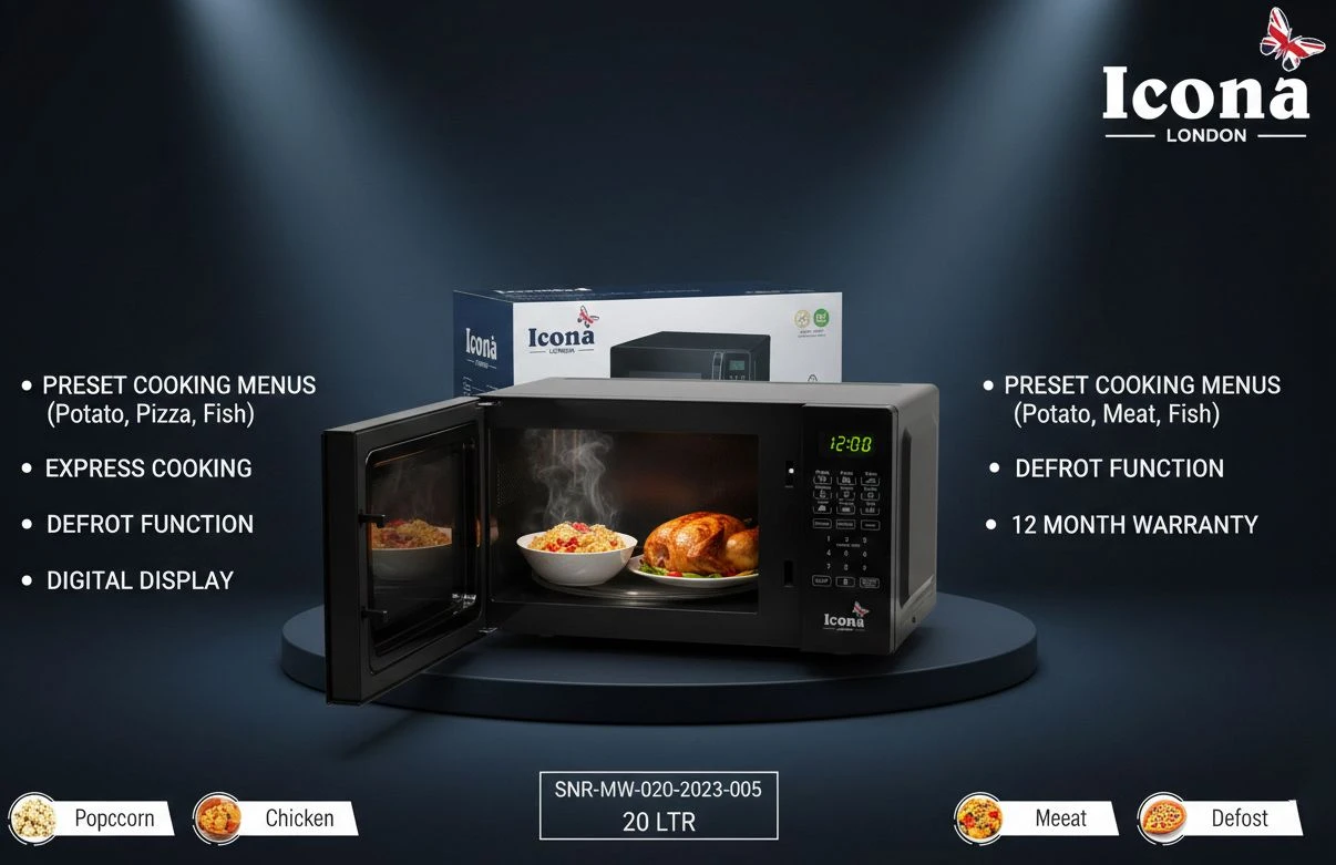 Icona 20L Digital Microwave Oven with LED Display
