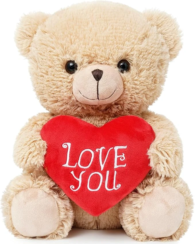 Valentines Day 12 inch Teddy Bear Stuffed Animals Gift with Love You Plush Gift