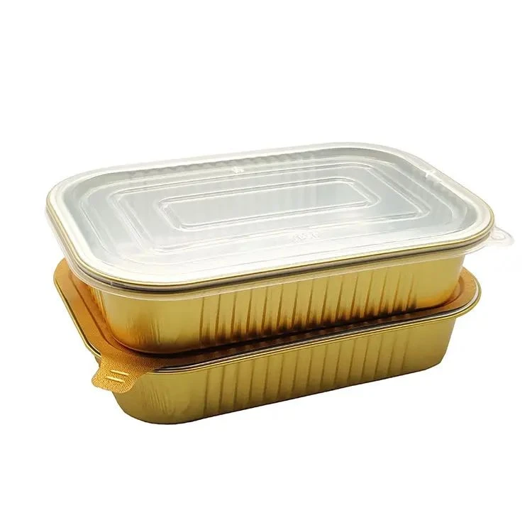 100ML Gold-colored, rectangular aluminum foil 3 baking pan