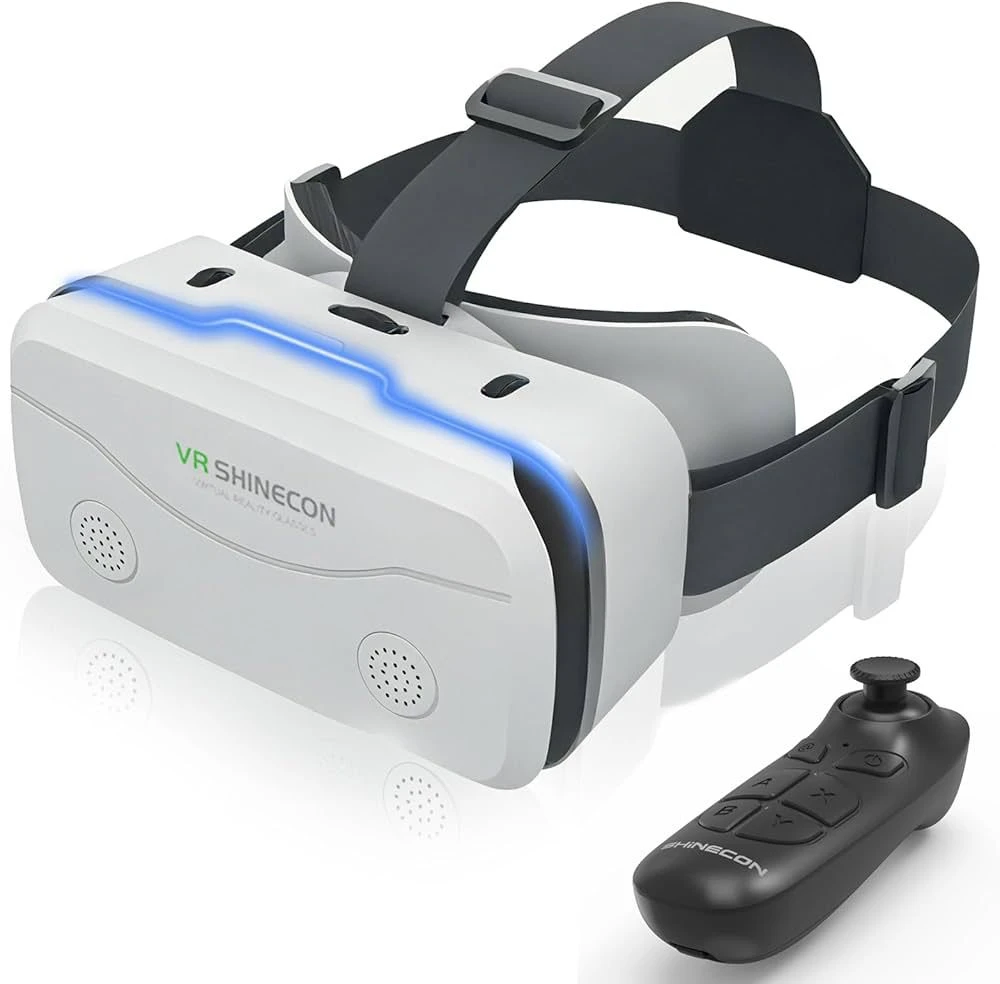 VR Headset, 3D Virtual Reality Goggles for iPhone & Android with Controller