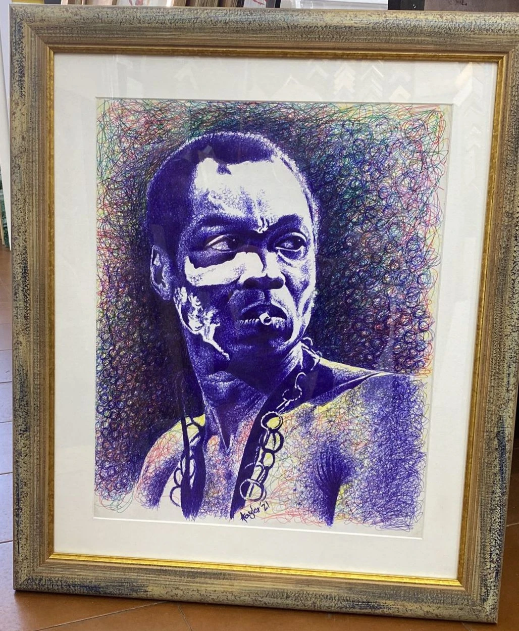 Fella Kuti Medium: Ballpoint pen on paper Size: 40x50cm