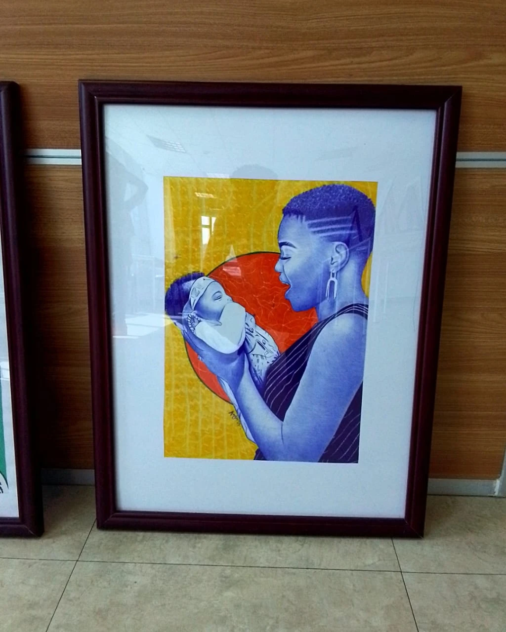 In Her Arms 2 Medium: Ballpoint pen & oil pastel on paper Size: A2 40x50cm