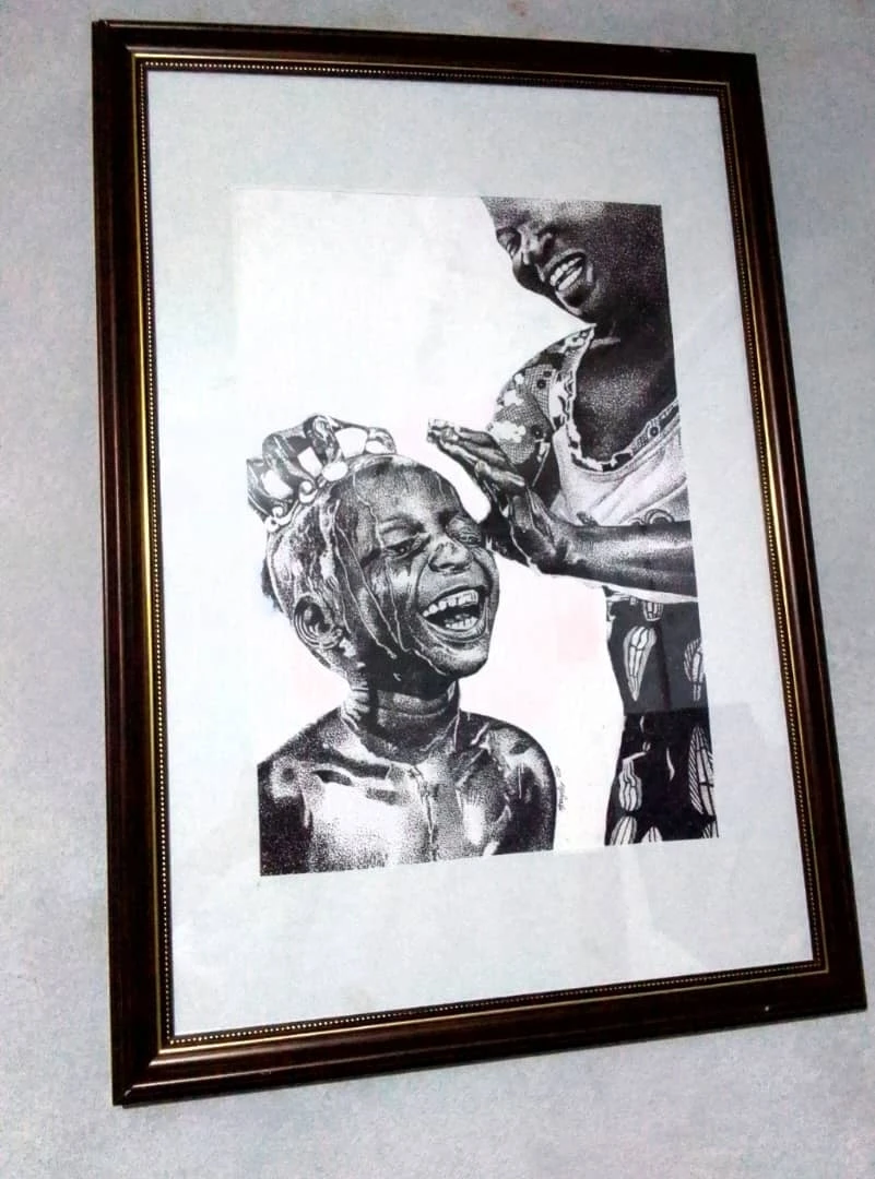 Bath of Laughter – Artwork Medium: Pen Maker on paper Size: A2 40x50cm
