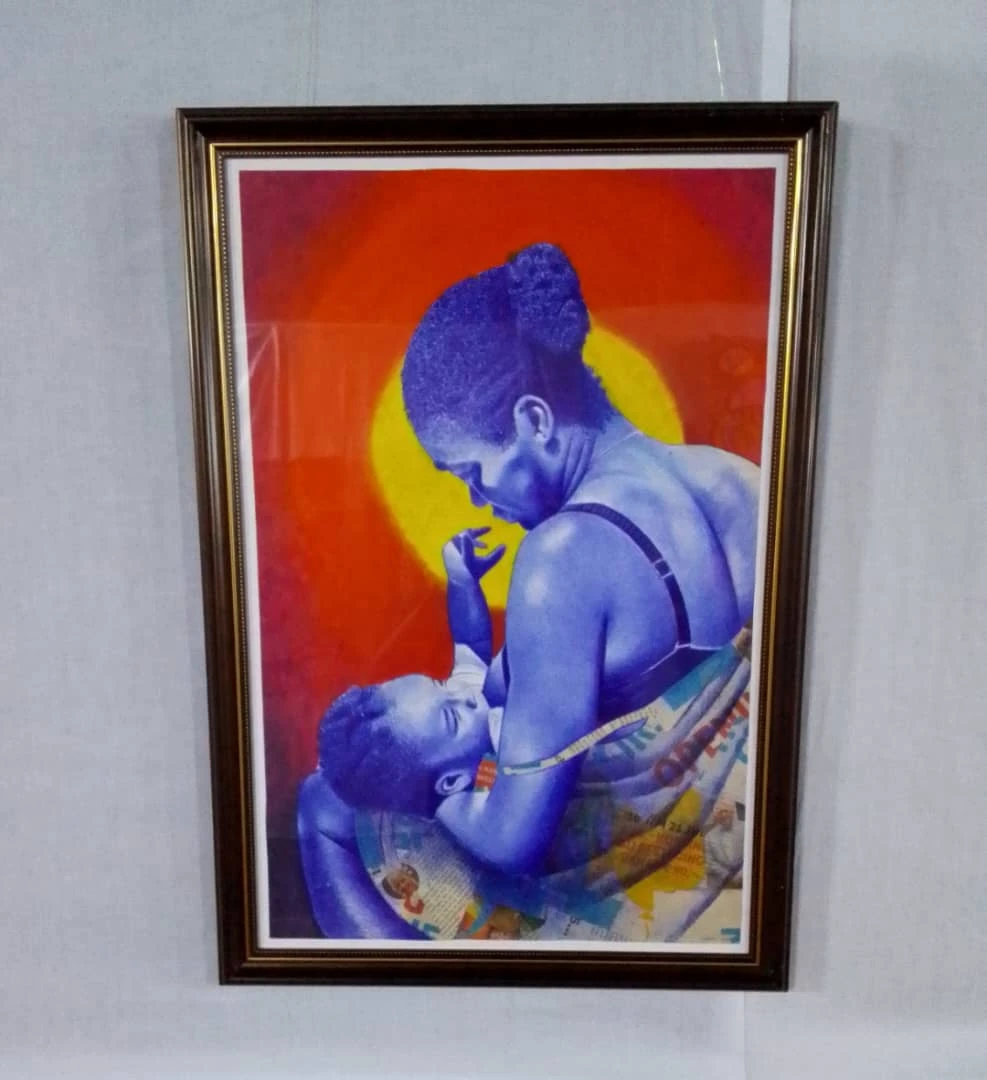 In Her Arms 1 – Artwork Title: In her Arms 1 Medium: Ballpoint pen & oil pastel 