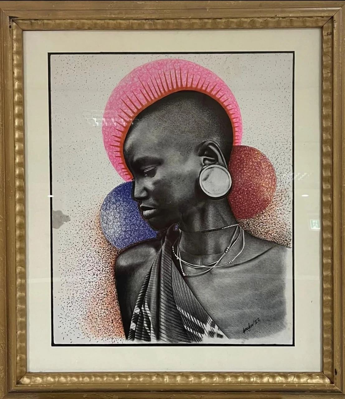 Mursi Tribe of Ethiopia Medium: Ballpoint pen on paper Size: A2 40x50cm