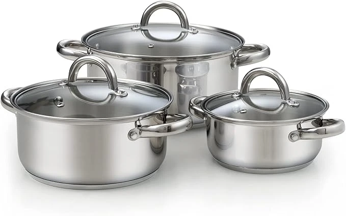 5 Pieces Belly Shape Aluminium Cookware Set With 5 Lid, Aluminium Cooking Pot Se