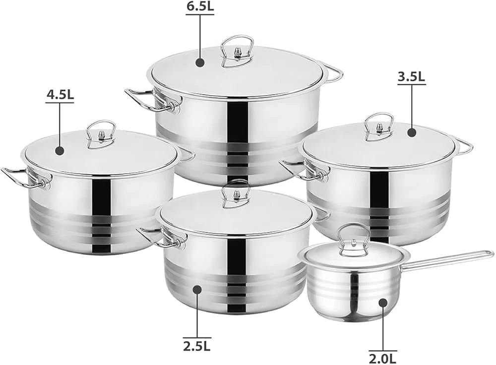 Blackstone Stainless Steel 10-Piece Cookware Set - Premium Cooking Pots and Sauc