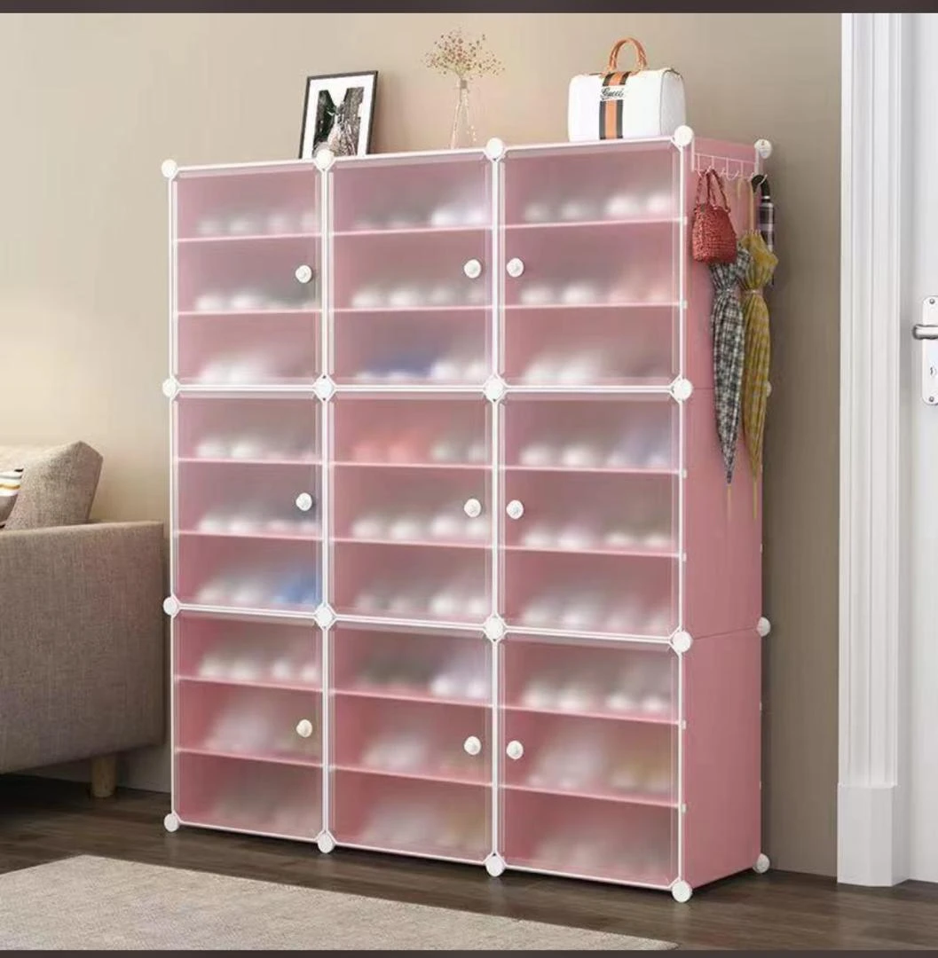 Pink Modular Shoe Storage Cabinet