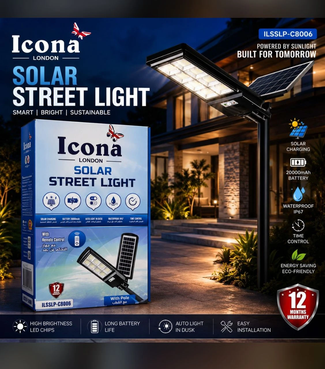 Icona London Solar Street Light