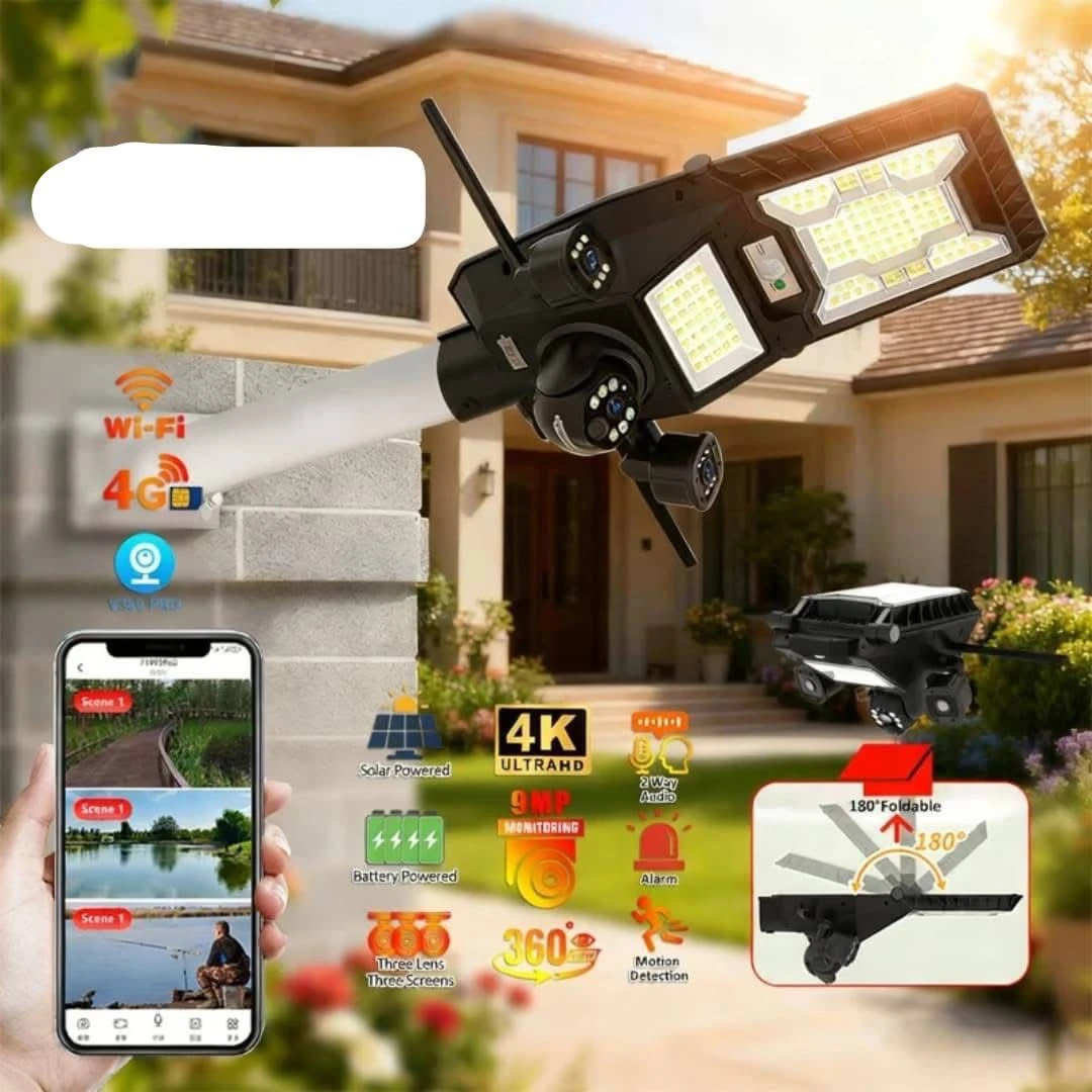AI Solar Camera + Lighting
