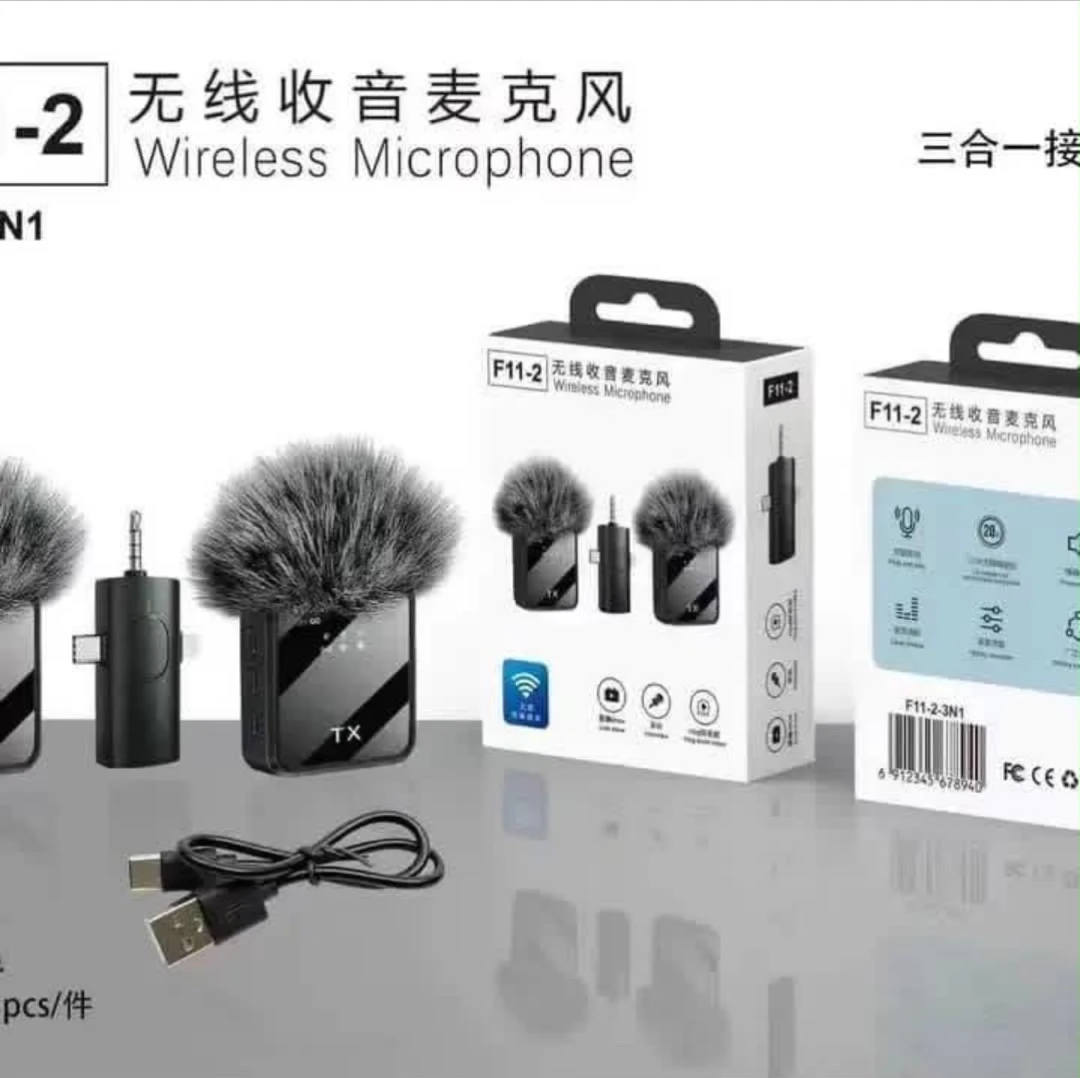 F11-2 (3-in-1) Wireless Lavalier Microphone.
