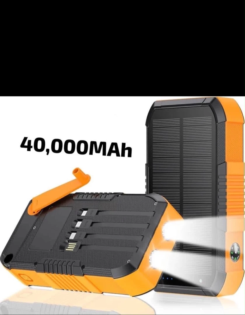 Solar hand-crank power bank