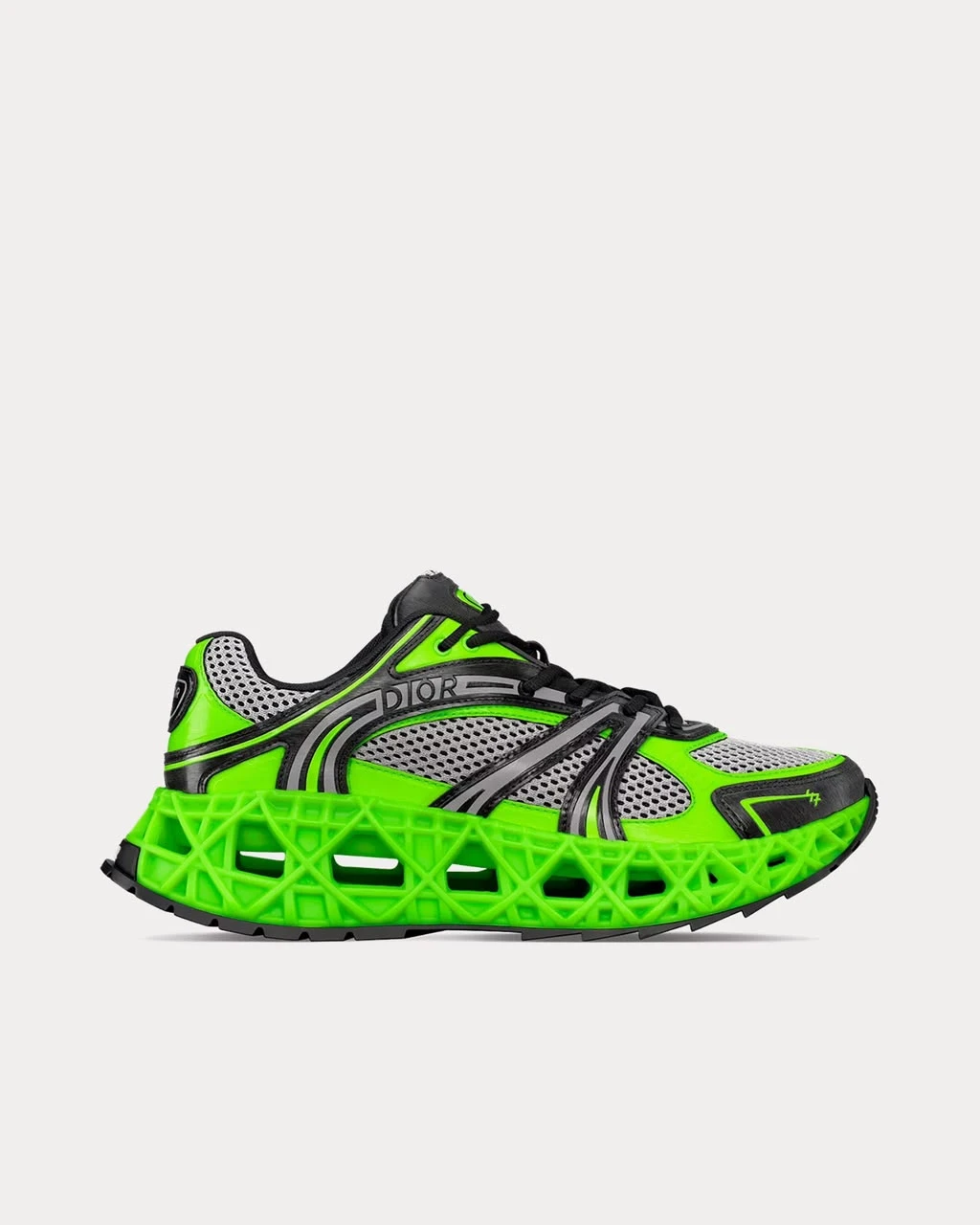 Dior - B35 NXXT Mesh Neon Green / Black Low Top Sneakers