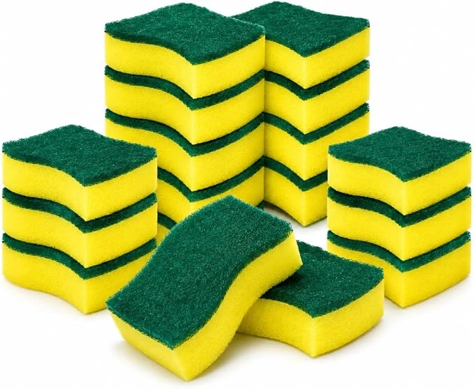 Heavy Duty Kitchen Sponges, 1Pack Dual-Sided, Non-Scratch Scrubber, For Dishes, Pots, Pans, Sink, Stovetop, Household Cleaning